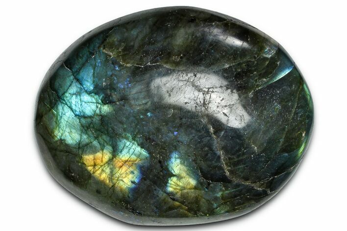 Flashy, Polished Labradorite Palm Stone - Madagascar #334273